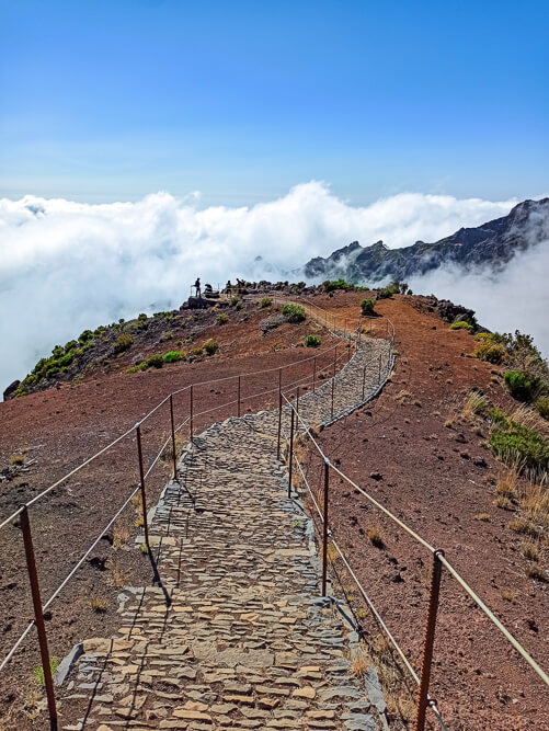 Pico Ruivo hiking trail above the clouds